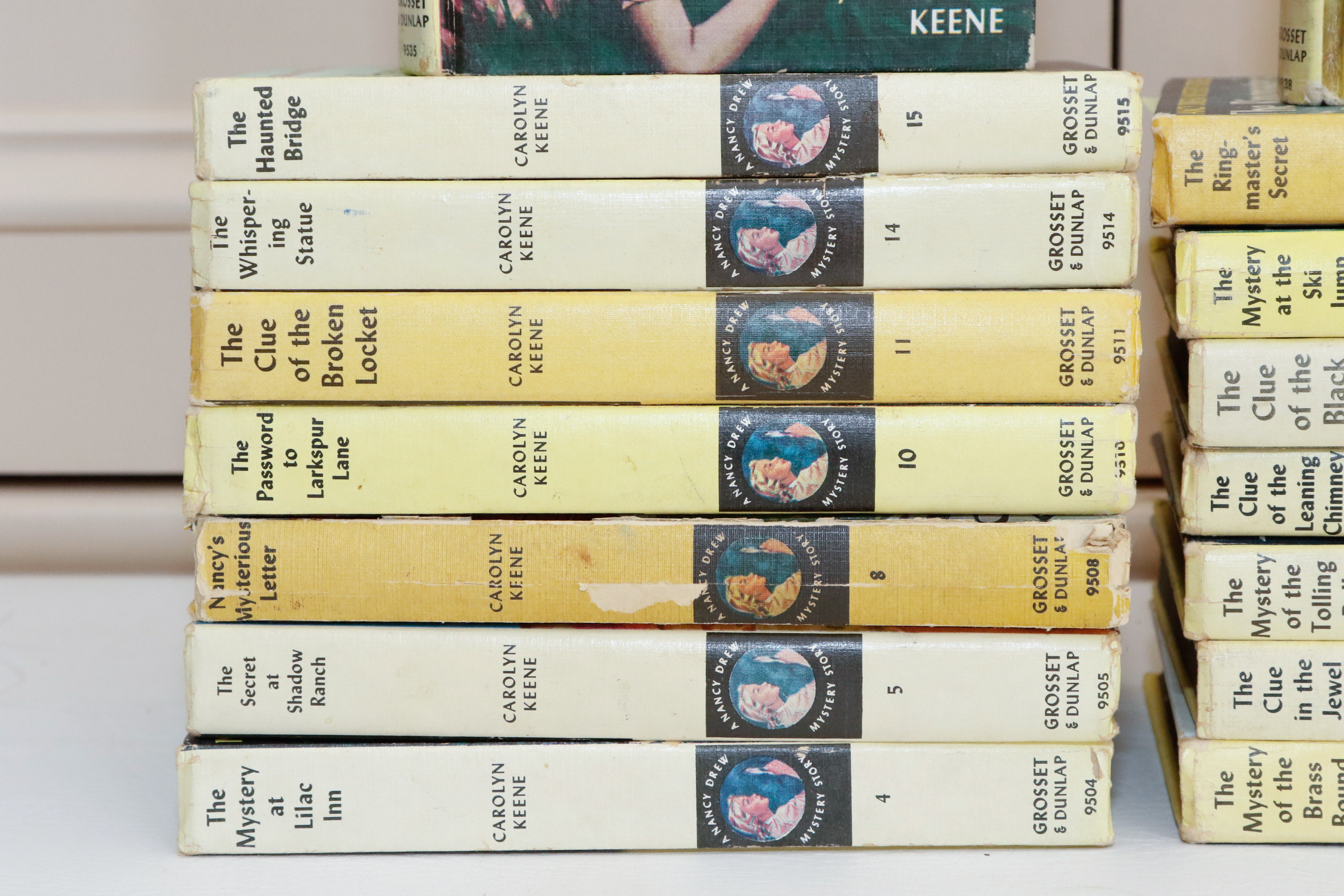 16 Yellow Spine Nancy Drew Books With Picture Covers