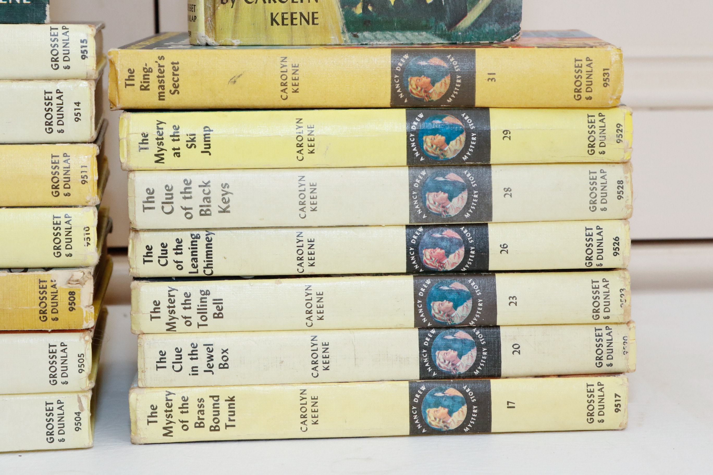 16 Yellow Spine Nancy Drew Books With Picture Covers