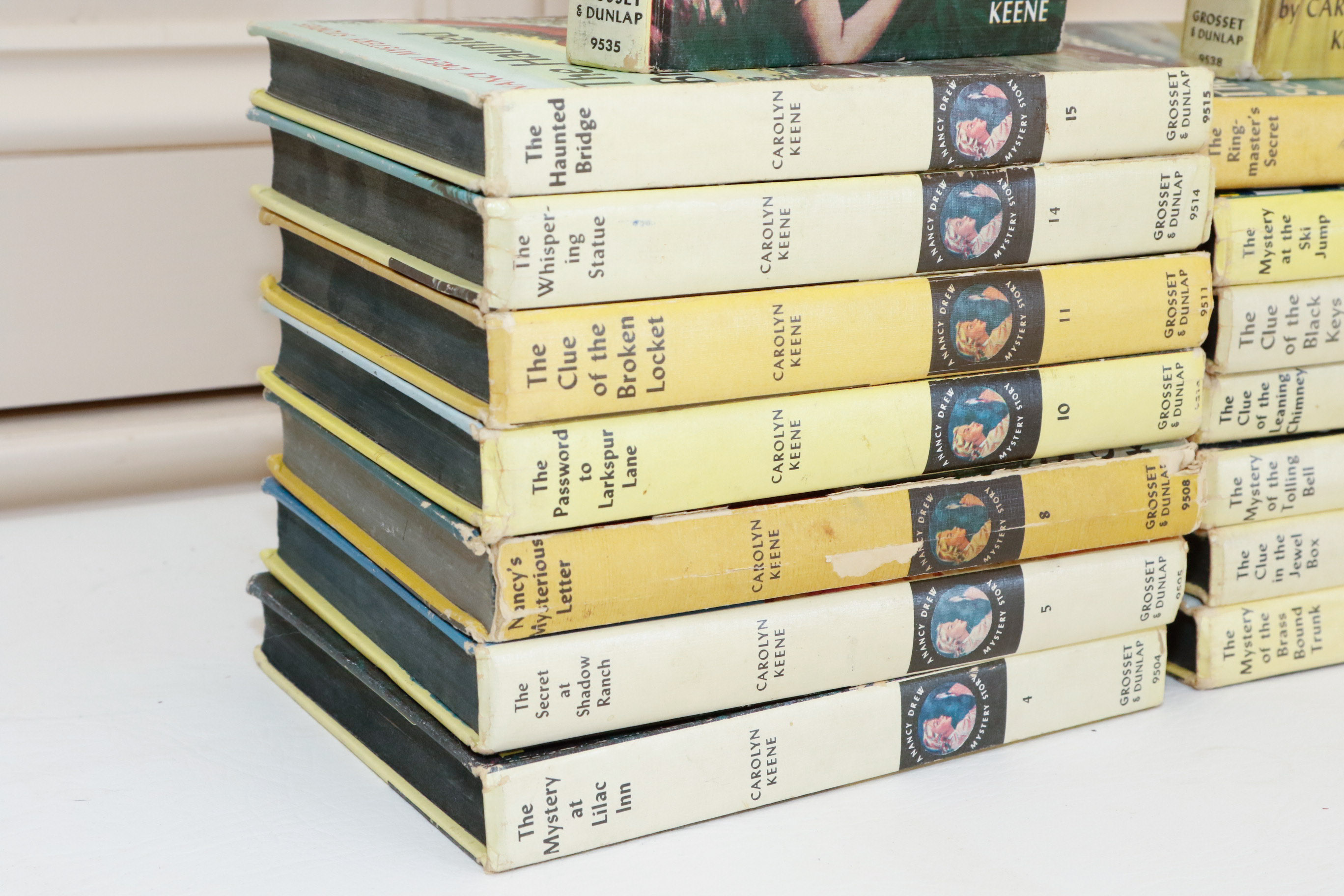 16 Yellow Spine Nancy Drew Books With Picture Covers