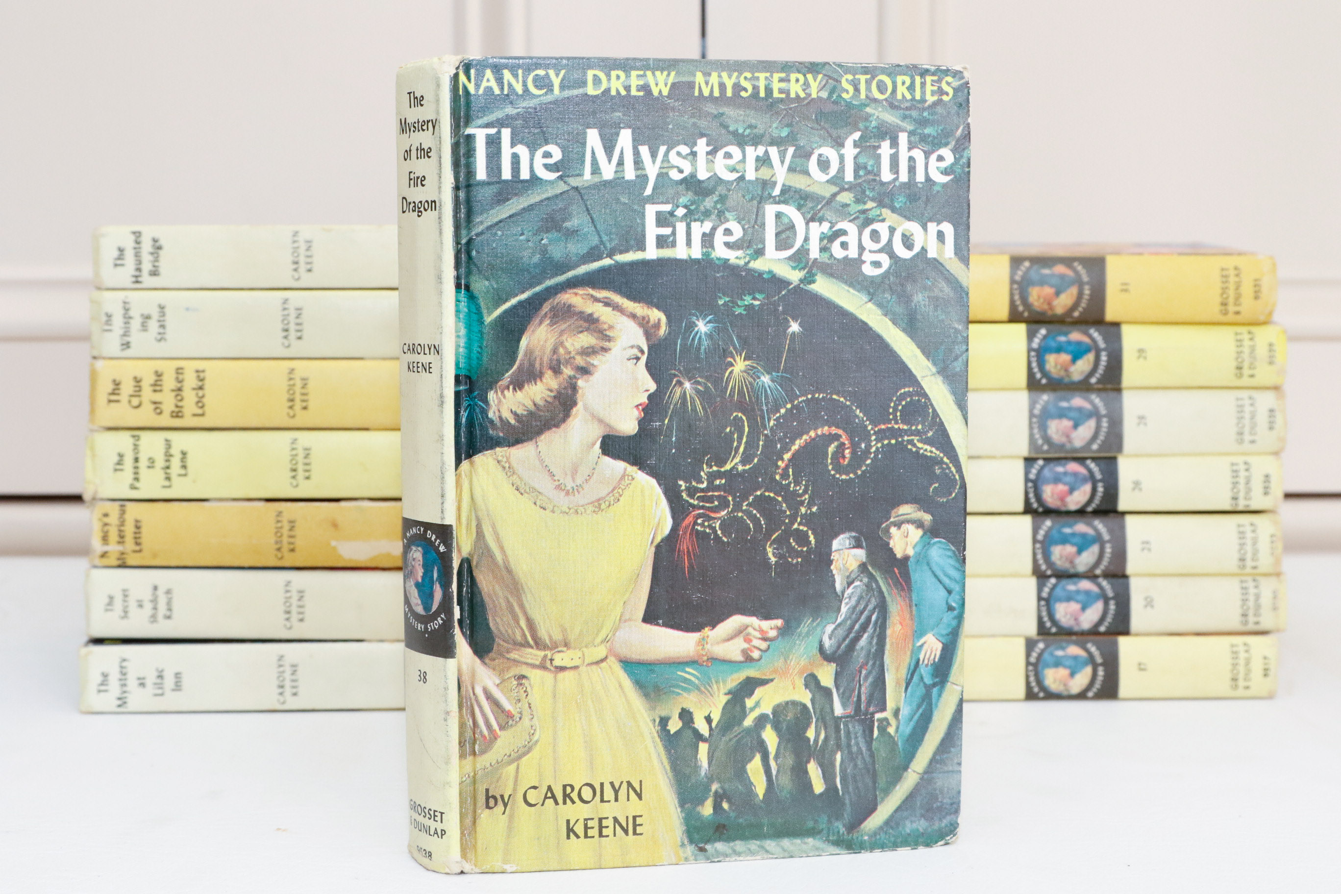 16 Yellow Spine Nancy Drew Books With Picture Covers