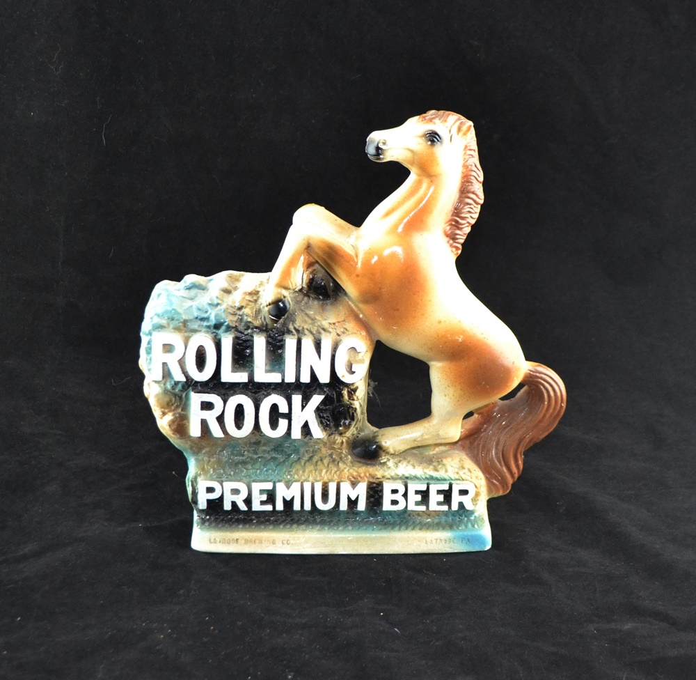 1950's Rolling Rock Beer Chalkware Figure