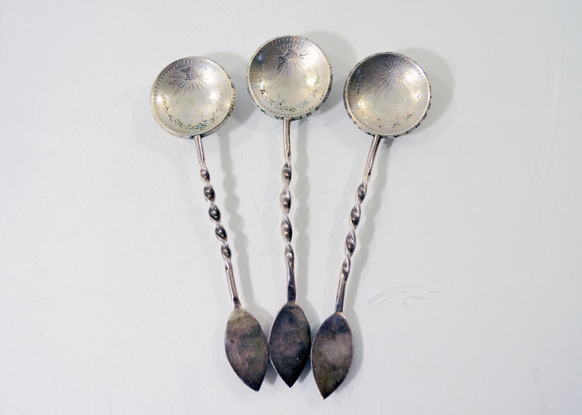 Trio of Mexican Coin Silver Spoons