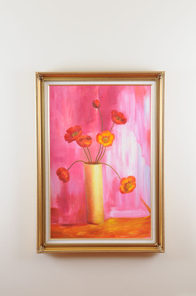 Rodrigo Original Acrylic Poppy Flower Painting