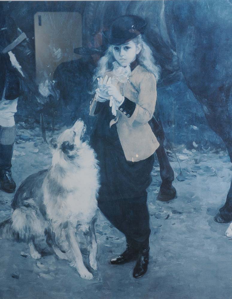 Framed Print of Girl and Dog