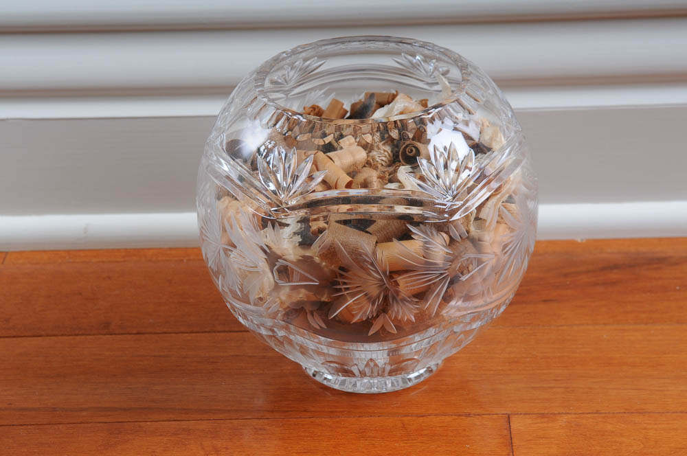 Faux Topiary and Glass Potpourri Bowl