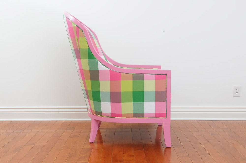 Bergère Style Upholstered Armchair