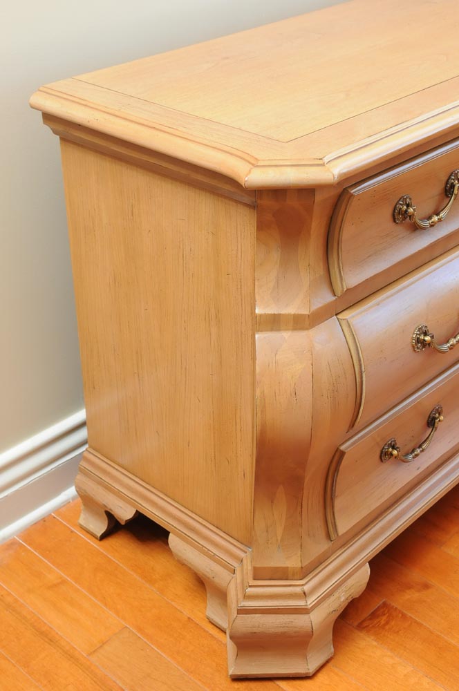 Ornate Full-Size White Oak Dresser