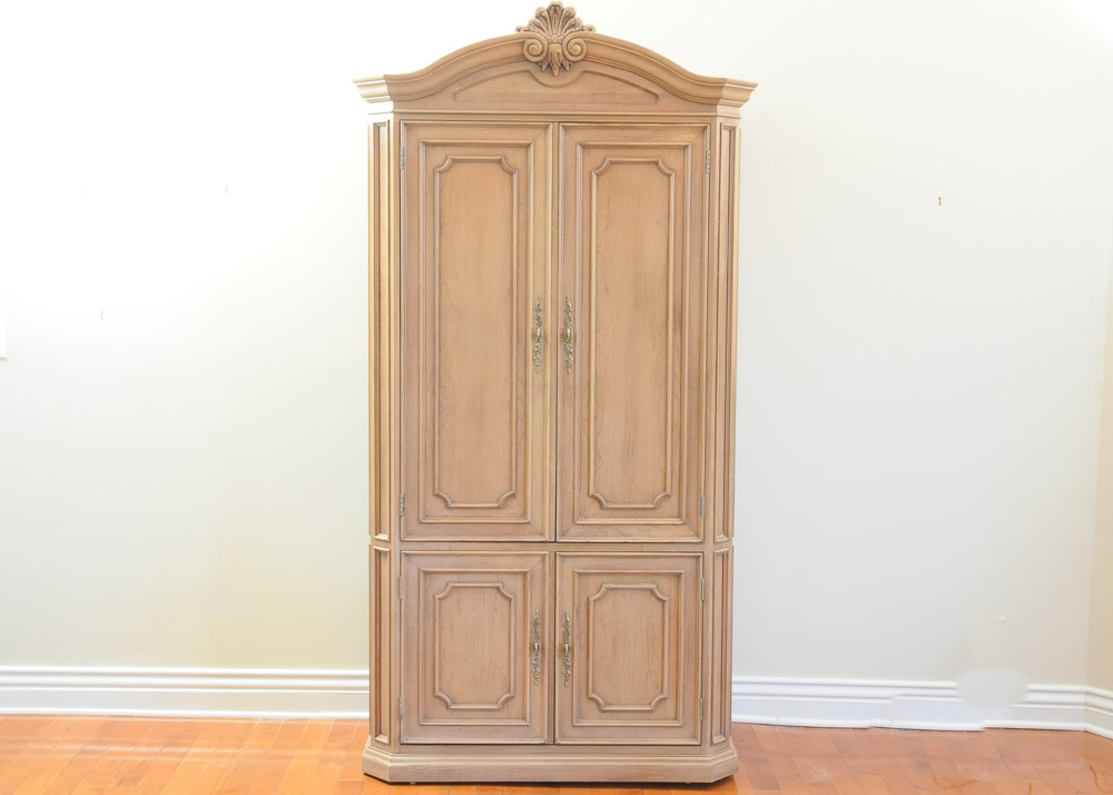 French Provençal Hardwood Storage Armoire