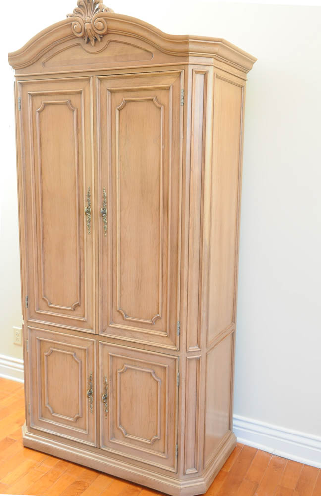 French Provençal Hardwood Storage Armoire
