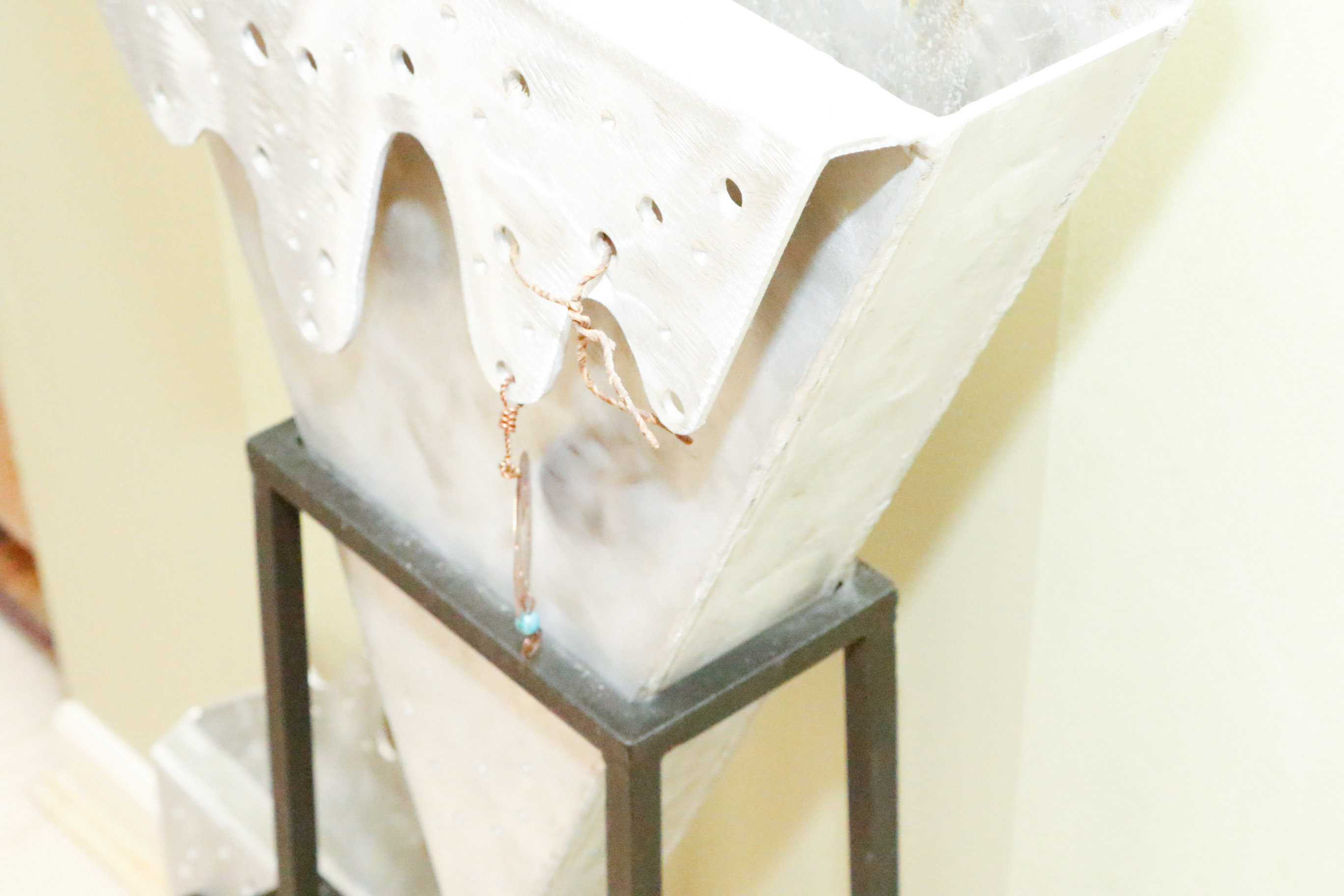 Abstract Metal Vase and Sconce Set by Edward Casagrande