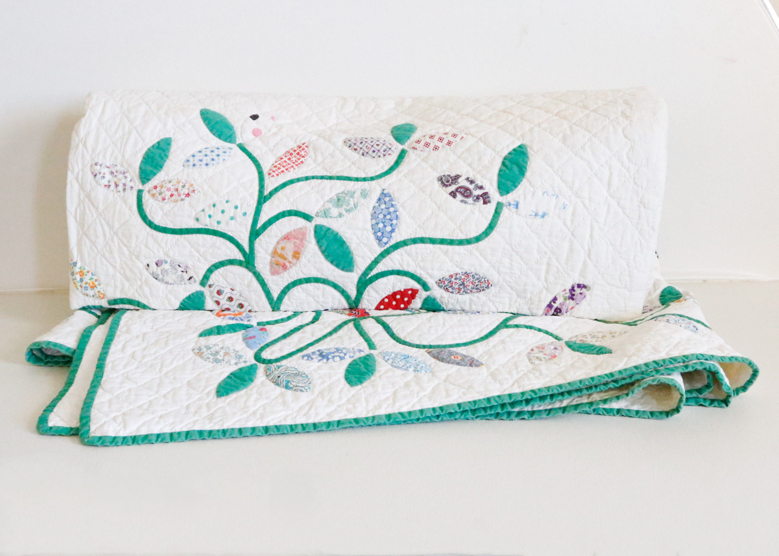 Handmade Vine and Flower Quilt