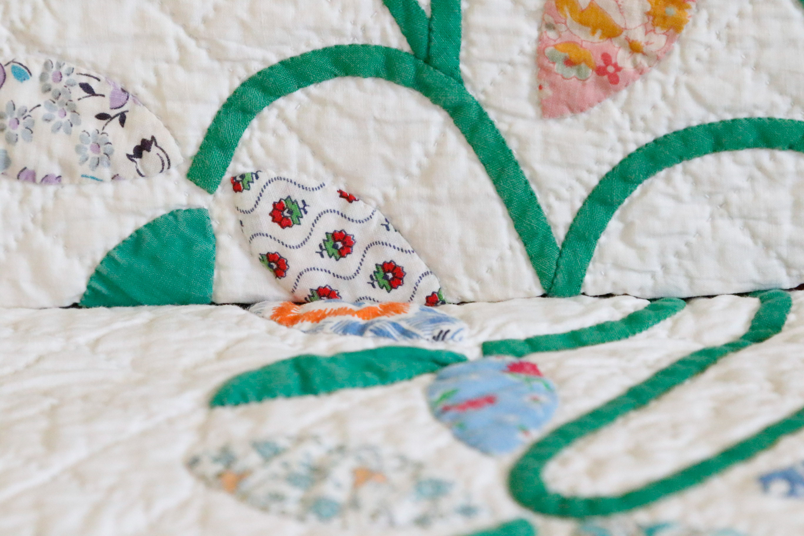 Handmade Vine and Flower Quilt