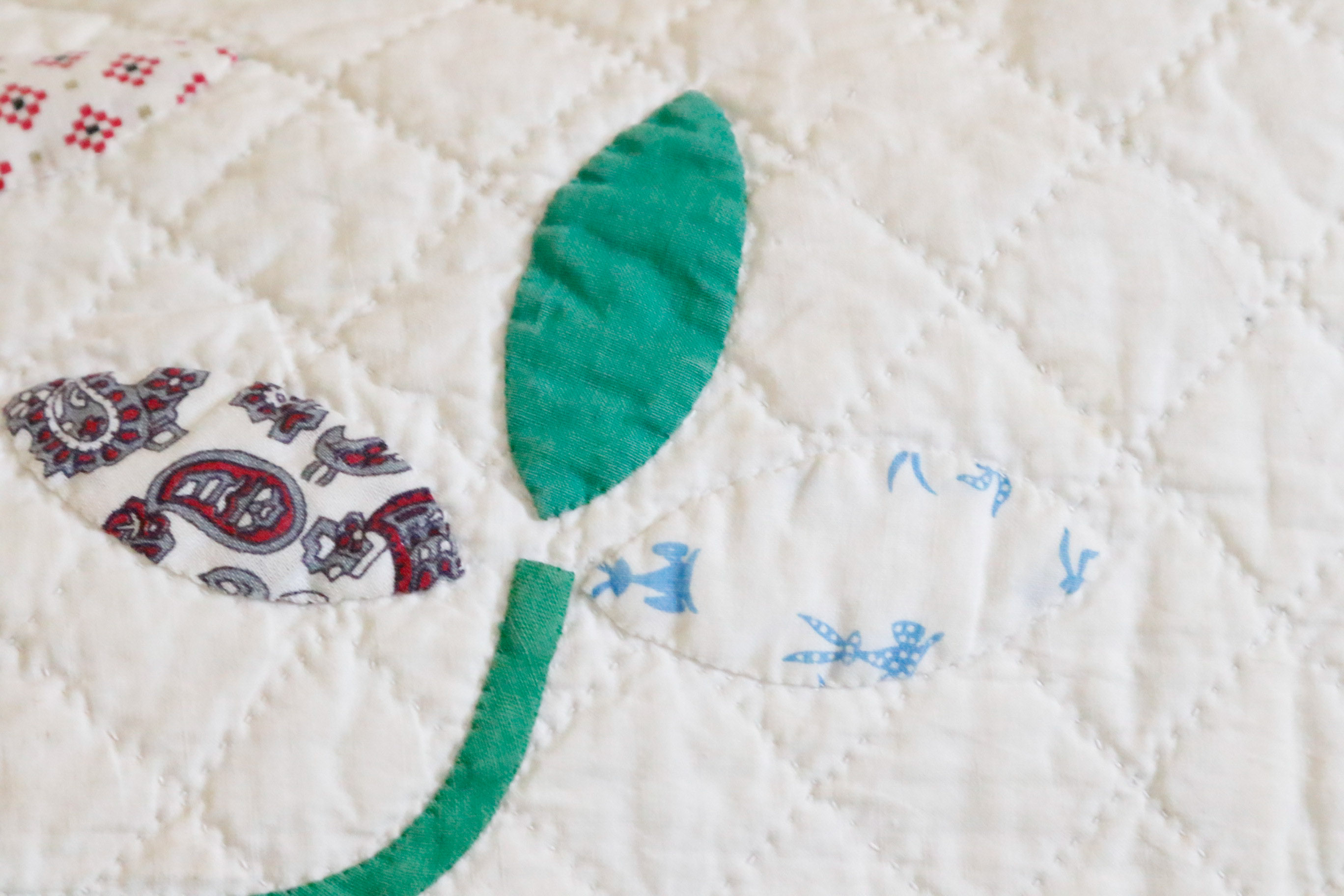 Handmade Vine and Flower Quilt