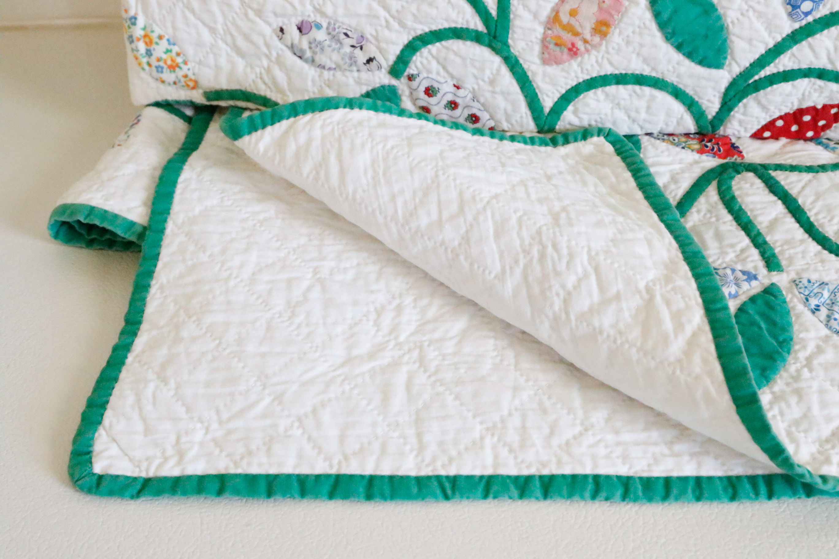 Handmade Vine and Flower Quilt