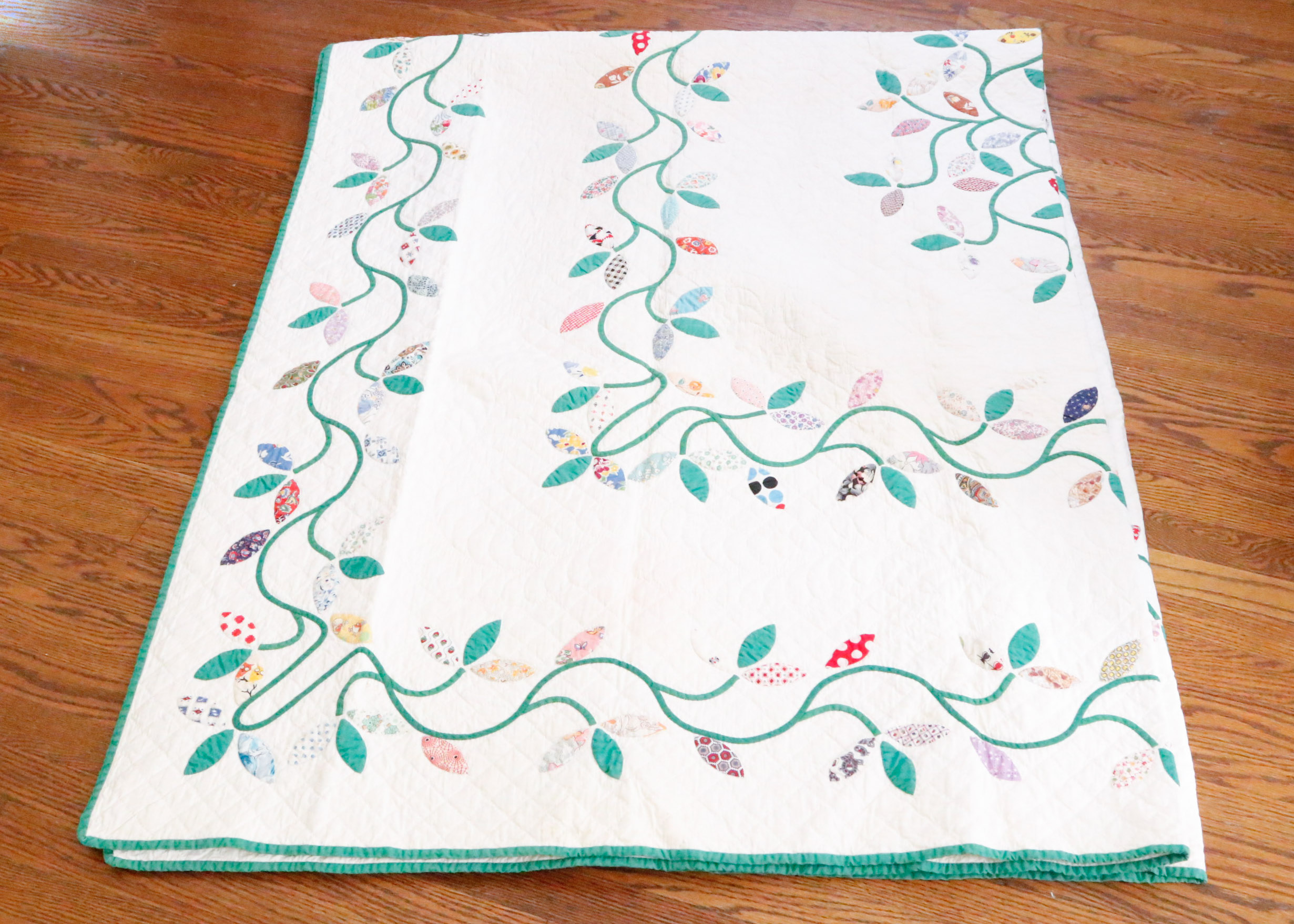 Handmade Vine and Flower Quilt