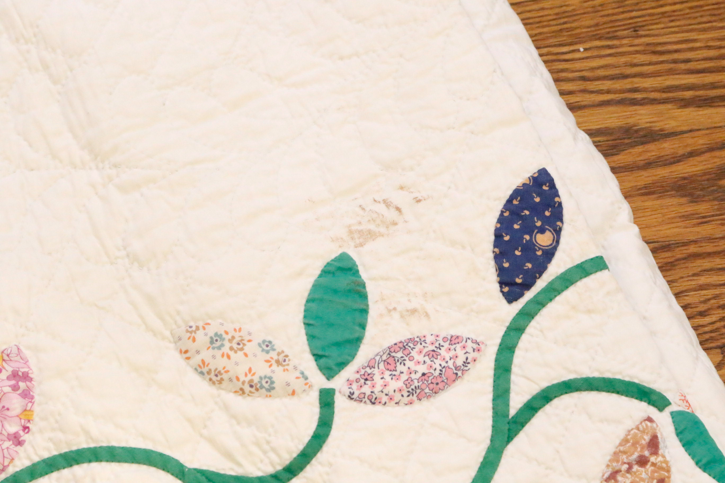 Handmade Vine and Flower Quilt