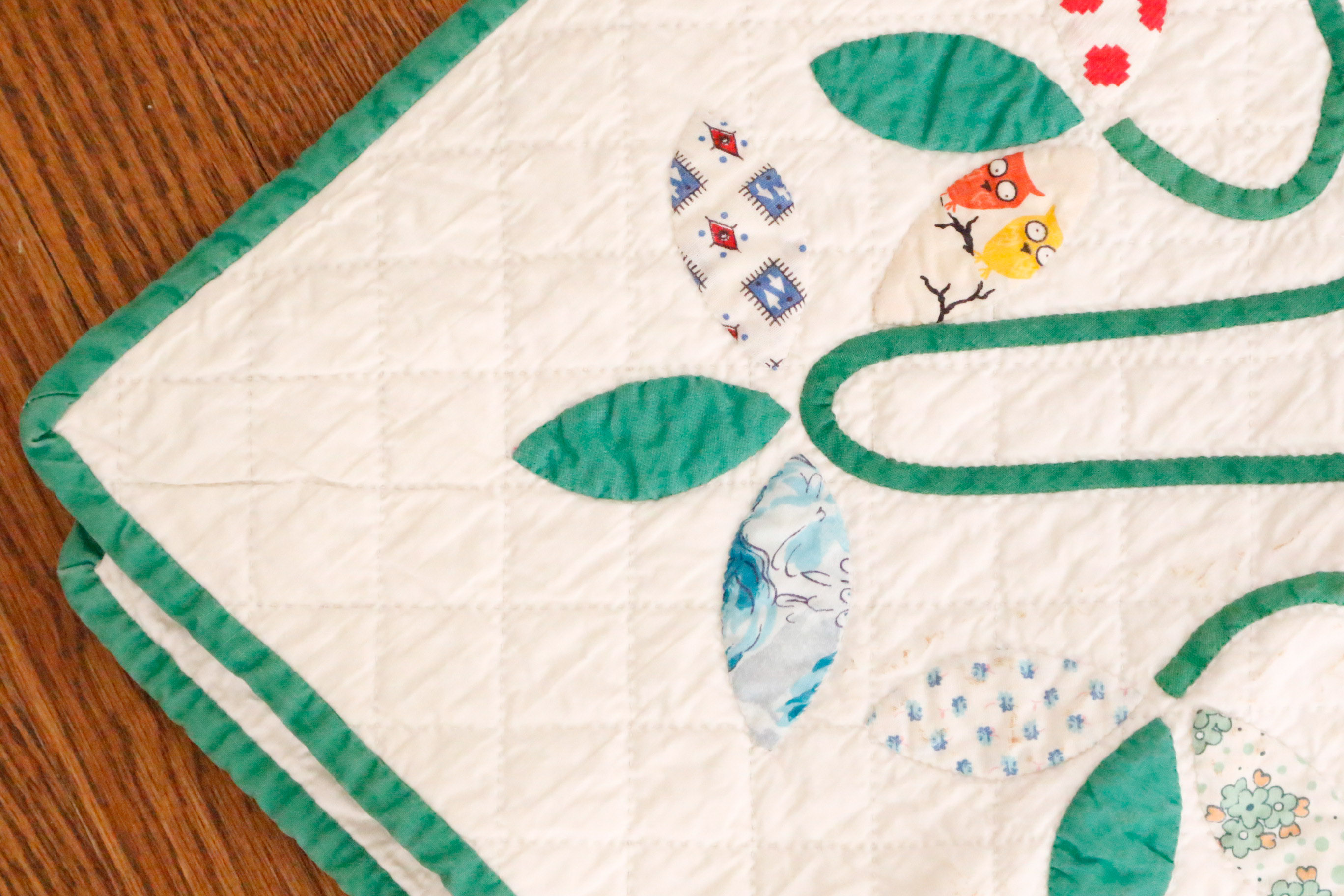 Handmade Vine and Flower Quilt