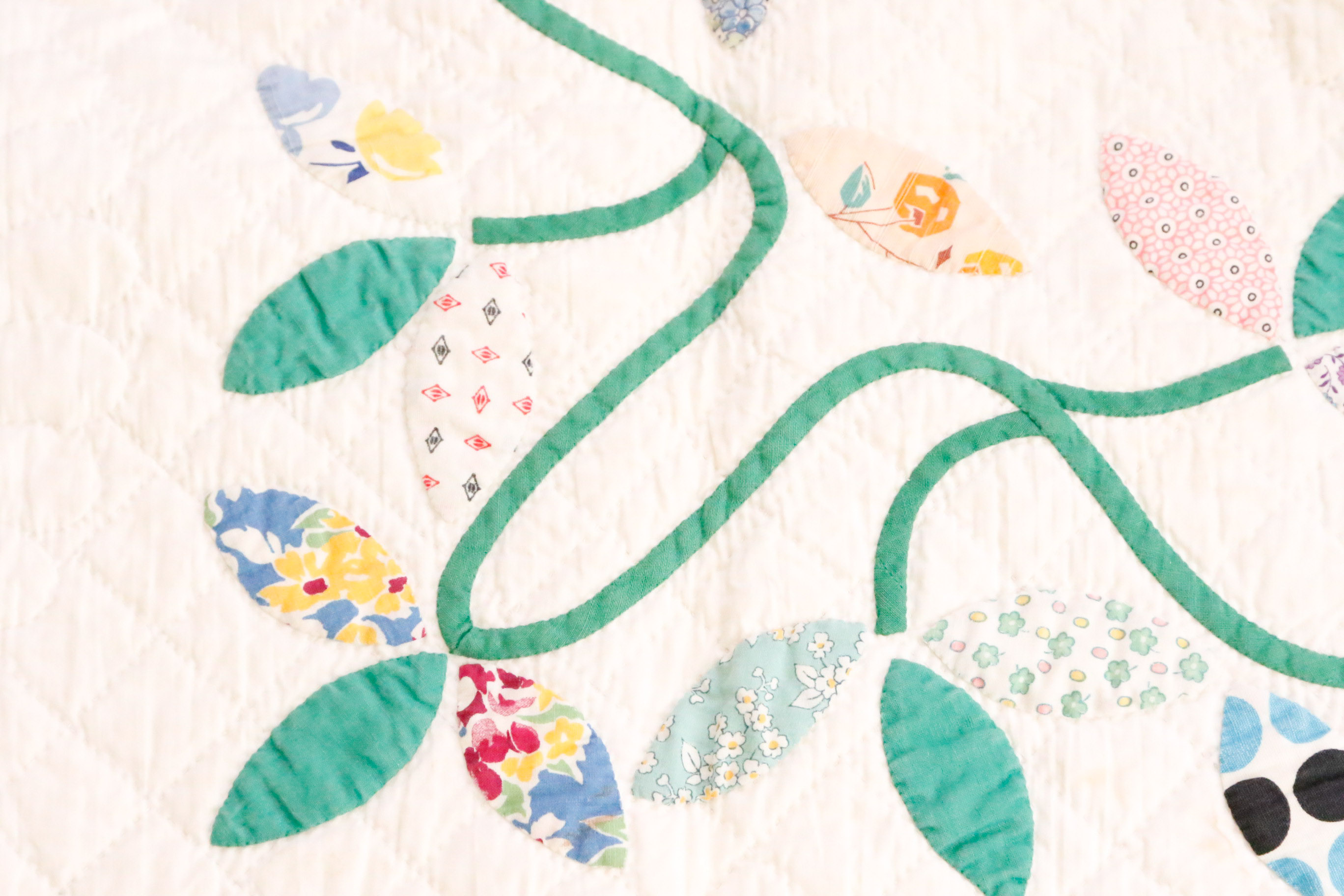 Handmade Vine and Flower Quilt