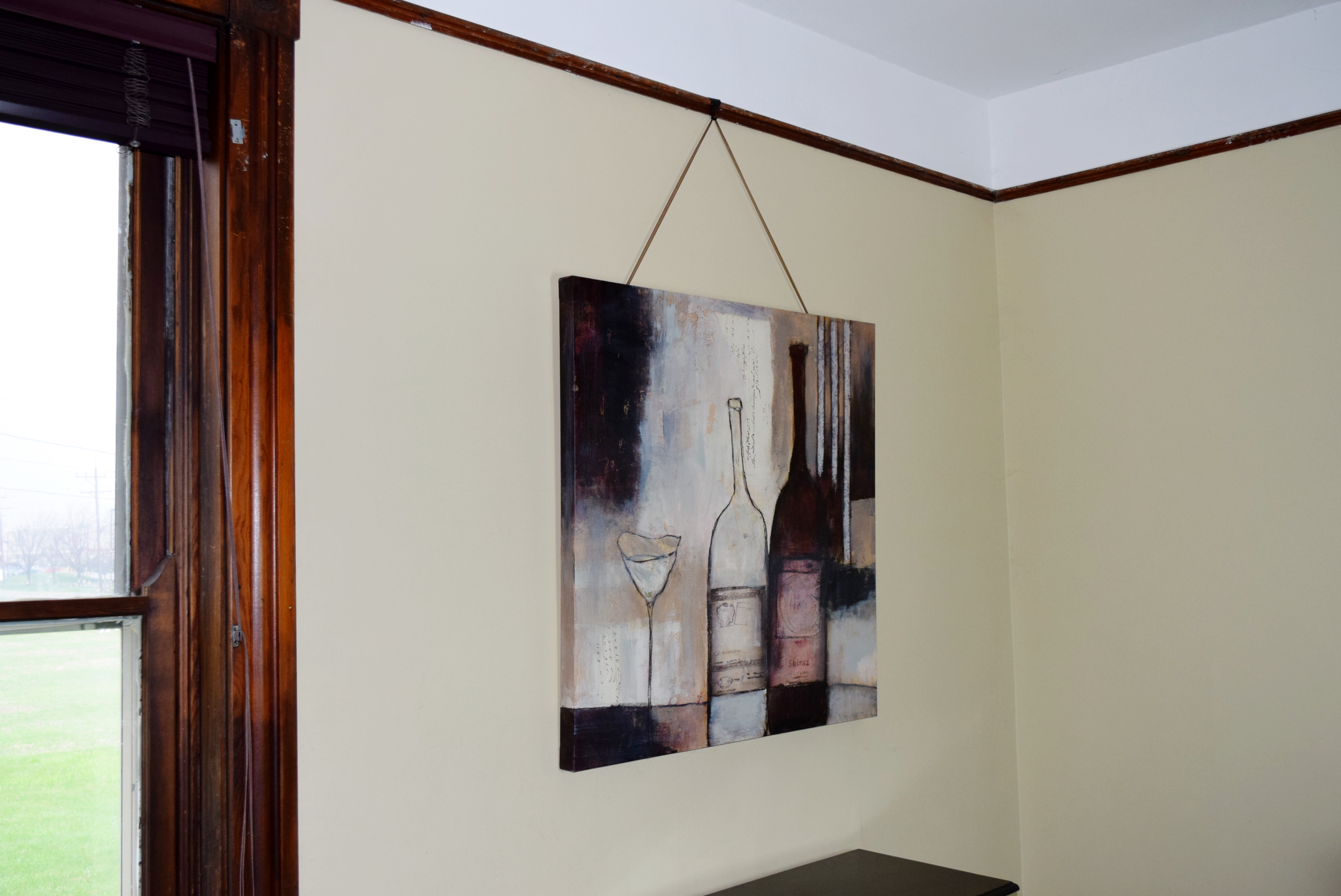 Giclee Print of Abstract Wine Bottles on Canvas