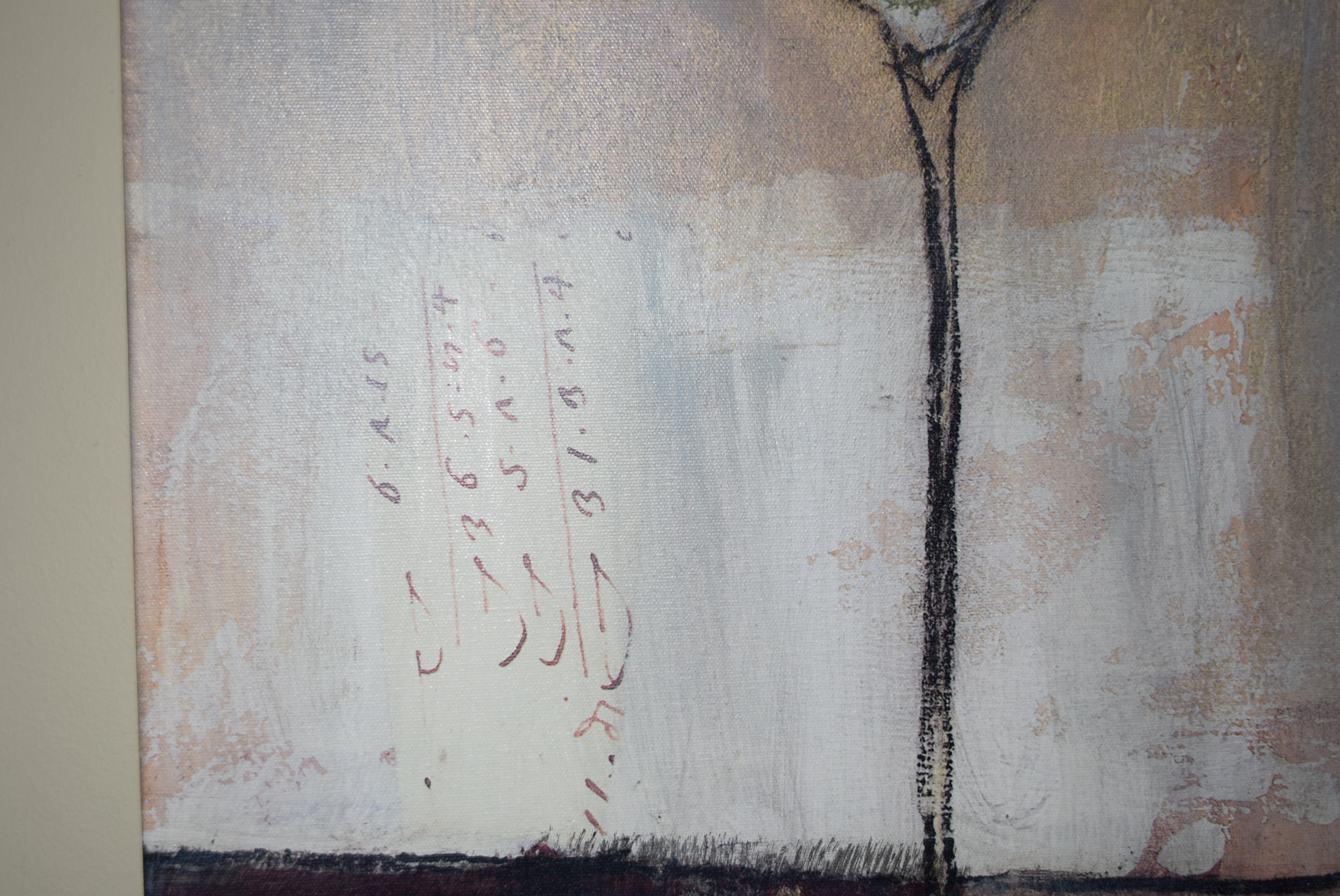 Giclee Print of Abstract Wine Bottles on Canvas