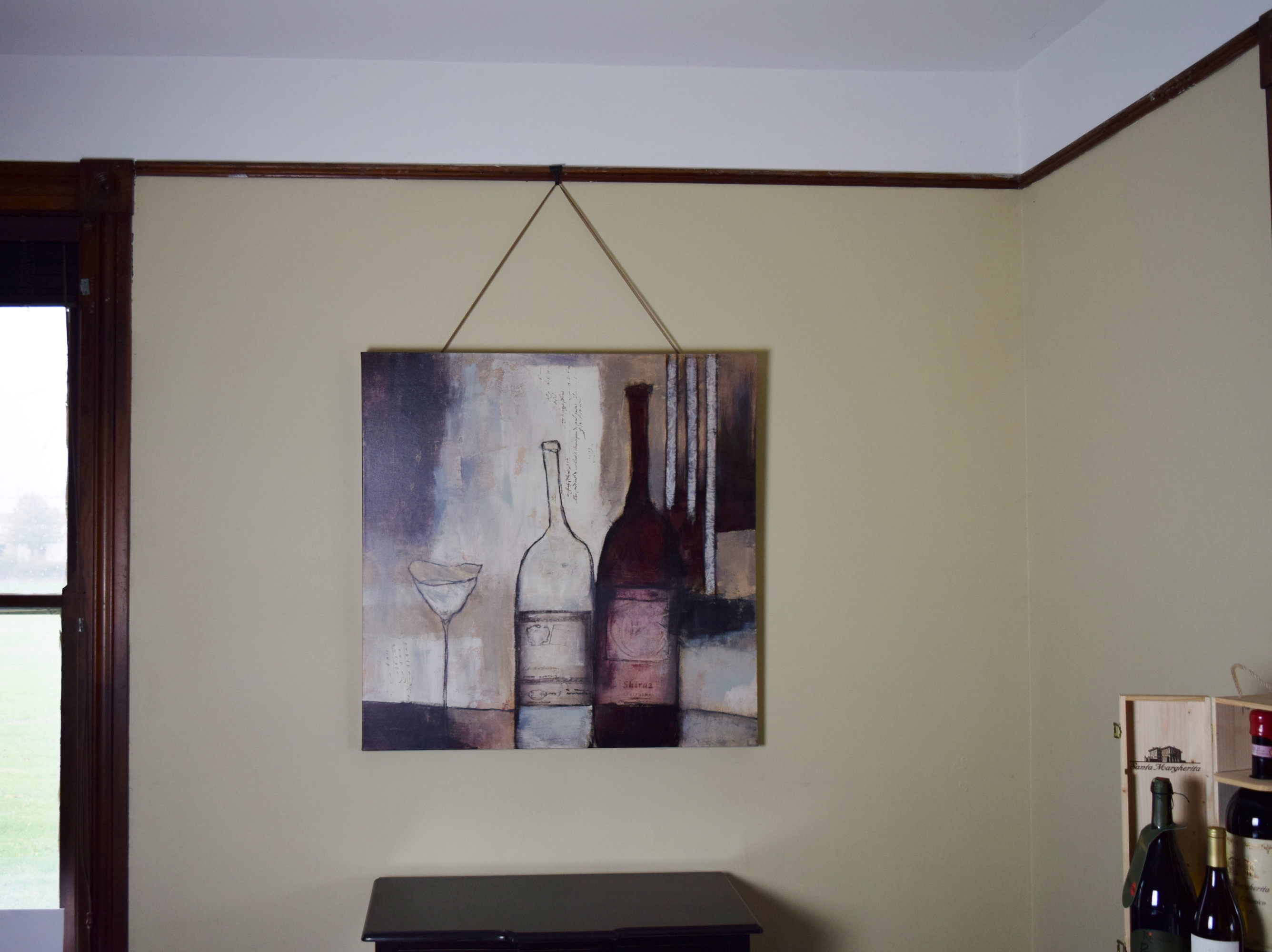 Giclee Print of Abstract Wine Bottles on Canvas