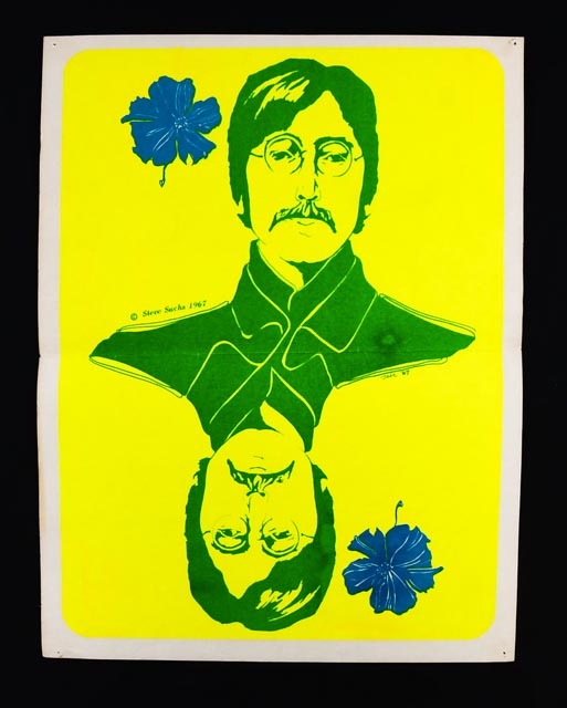 Set of Four Vintage Black Light Posters of The Beatles '67