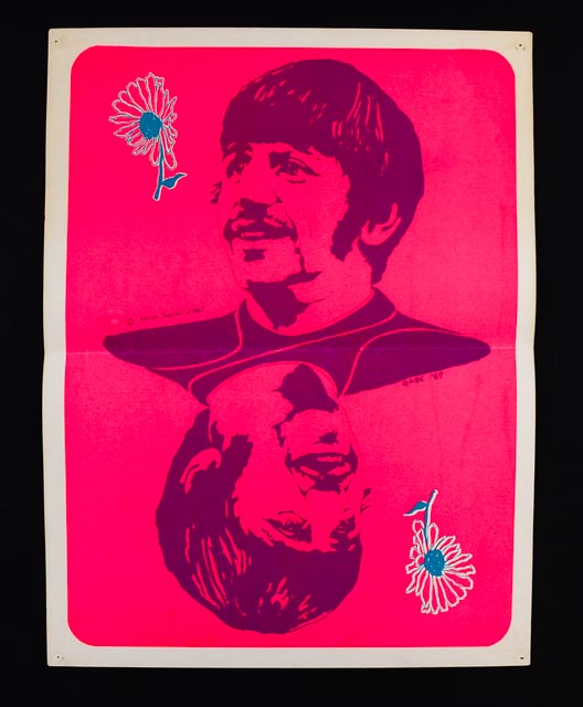 Set of Four Vintage Black Light Posters of The Beatles '67