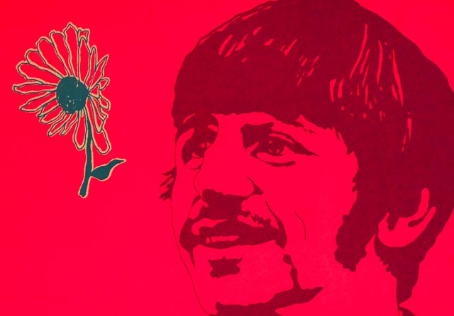 Set of Four Vintage Black Light Posters of The Beatles '67