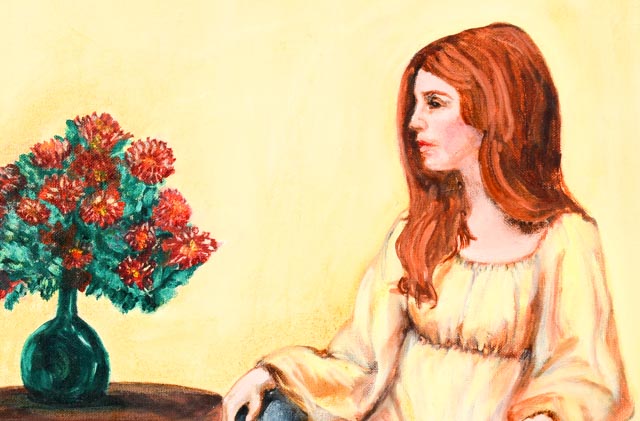 Irene Wiley Oil on Canvas Board Portrait