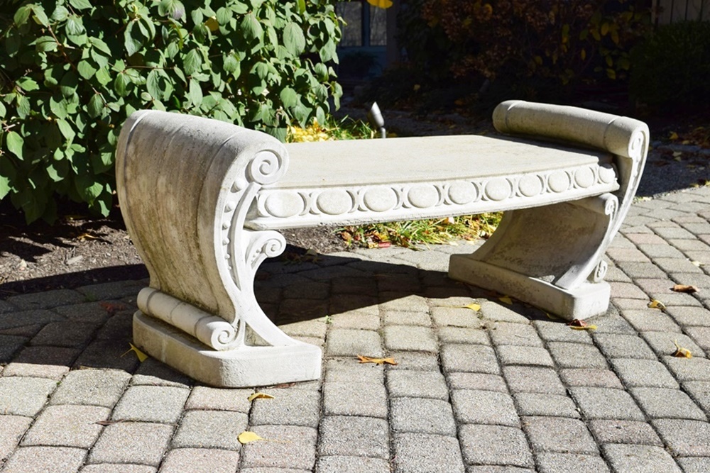 Henri Cast Stone Neo Classic Outdoor Bench