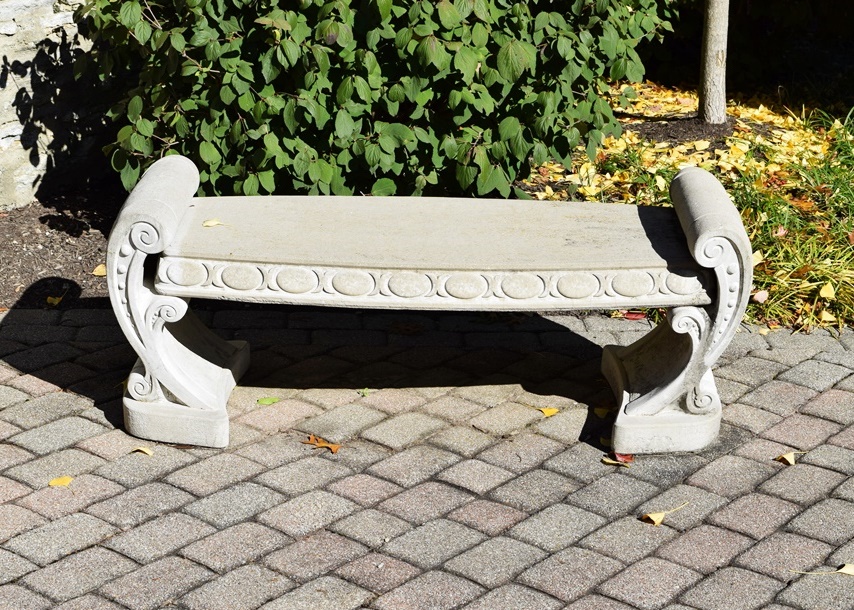 Henri Cast Stone Neo Classic Outdoor Bench