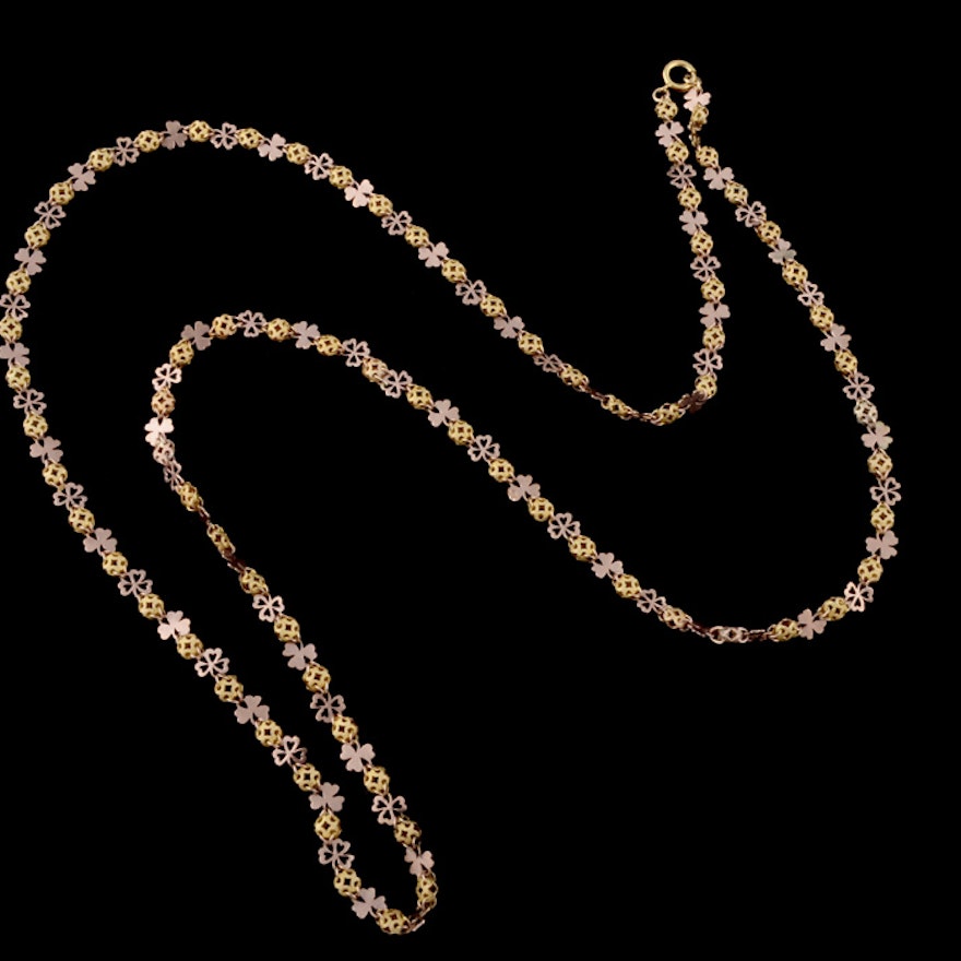 Early 20th Century 9KT Gold 30" Necklace