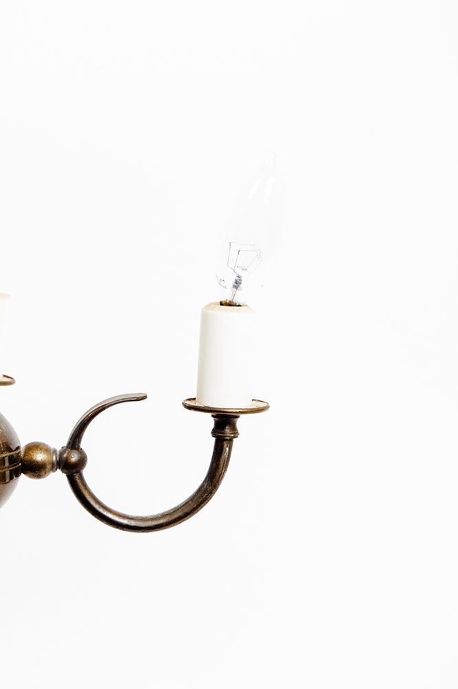 Small Vintage Brass Candelabra Chandelier