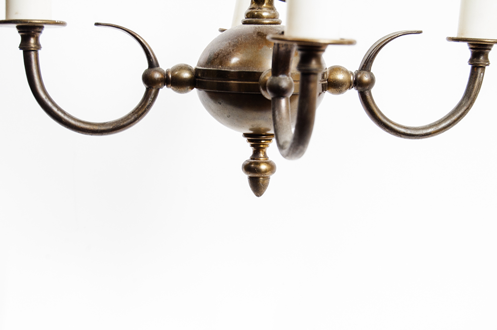 Small Vintage Brass Candelabra Chandelier