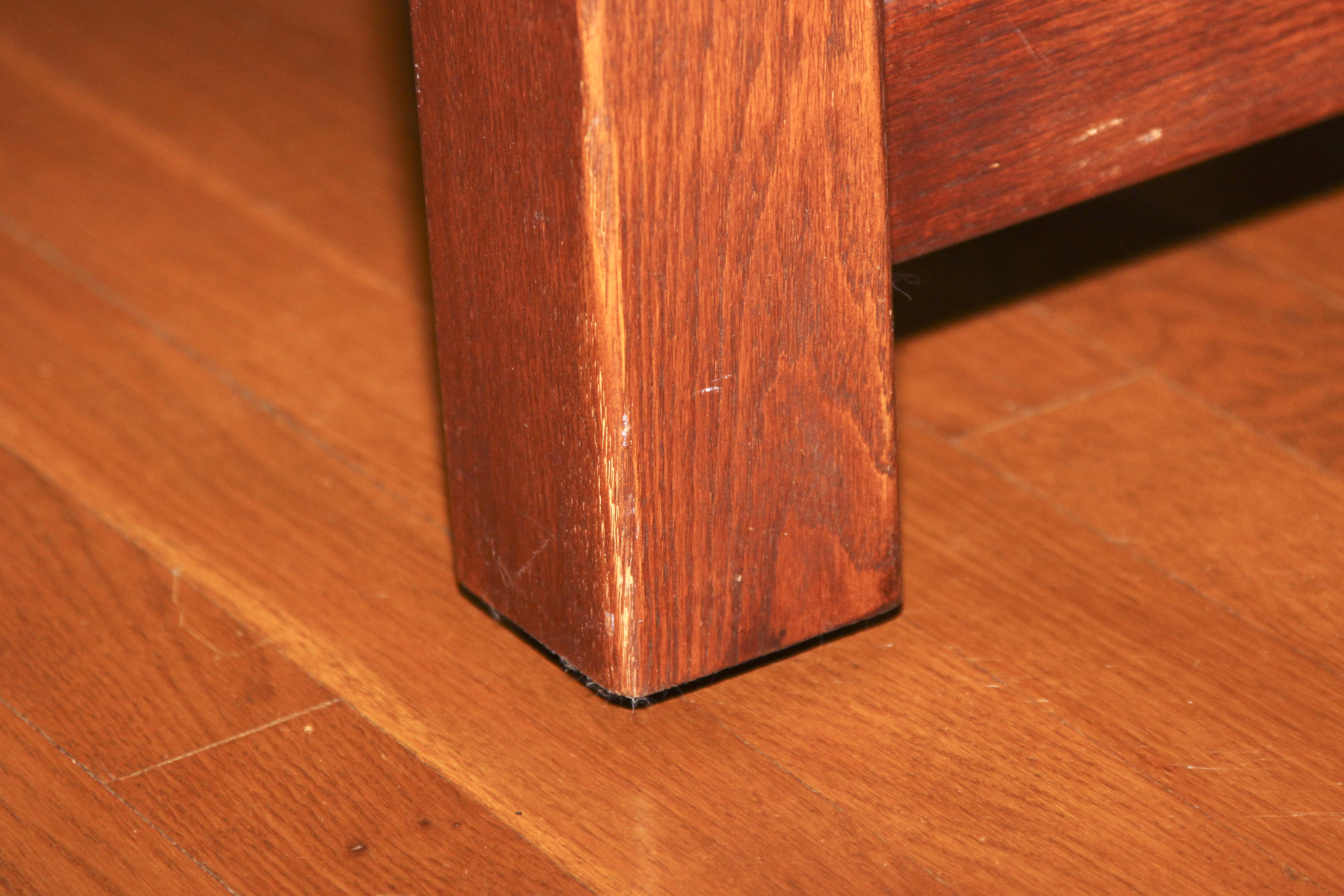 Custom-Made Solid Oak Mission-Style End Table