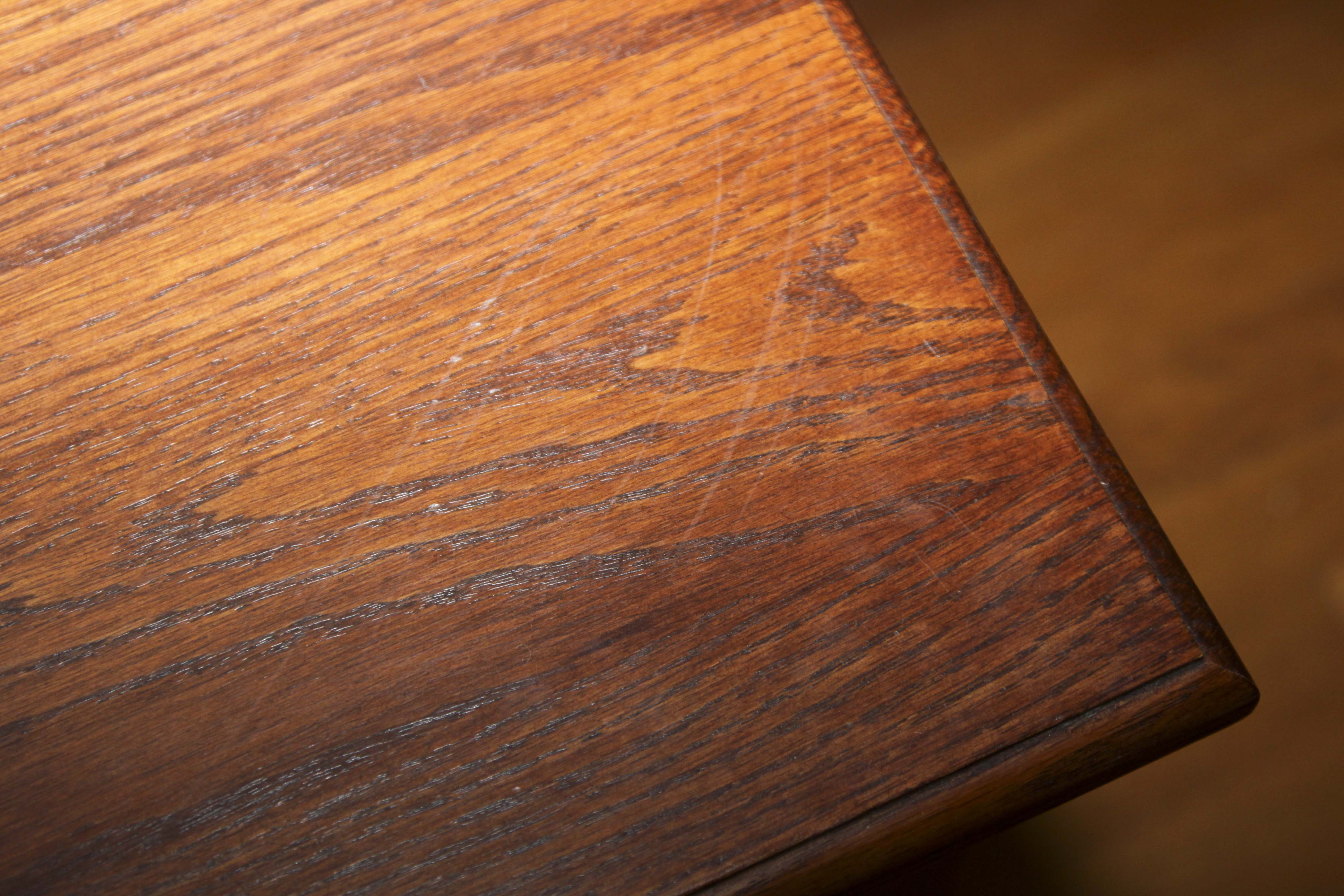 Custom-Made Solid Oak Mission-Style End Table