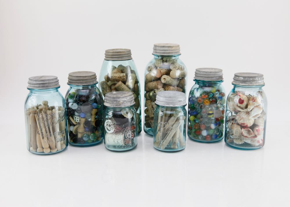 Blue Mason Jars