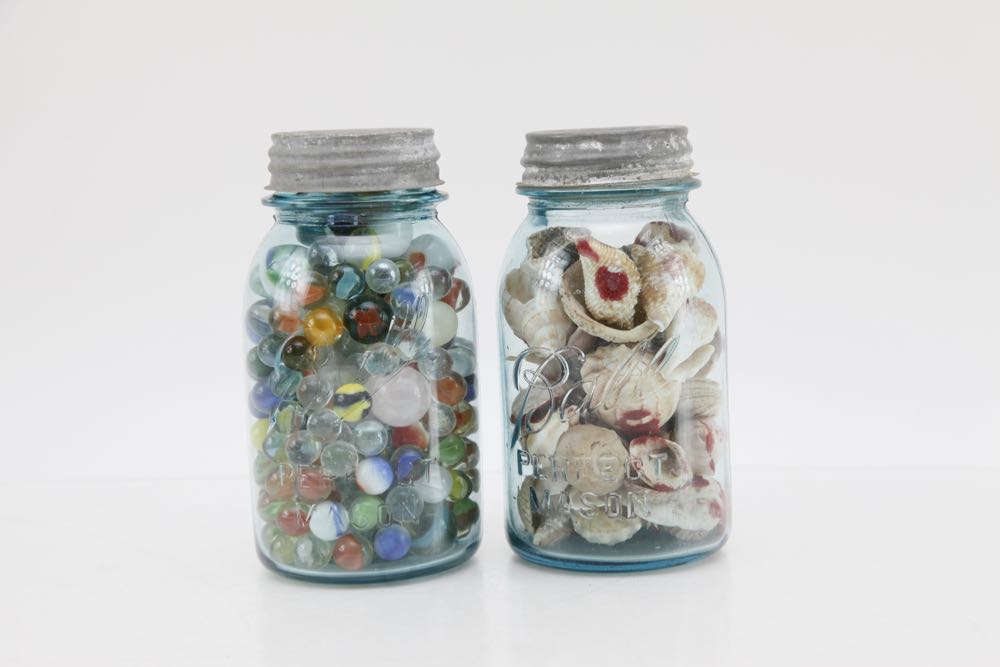 Blue Mason Jars