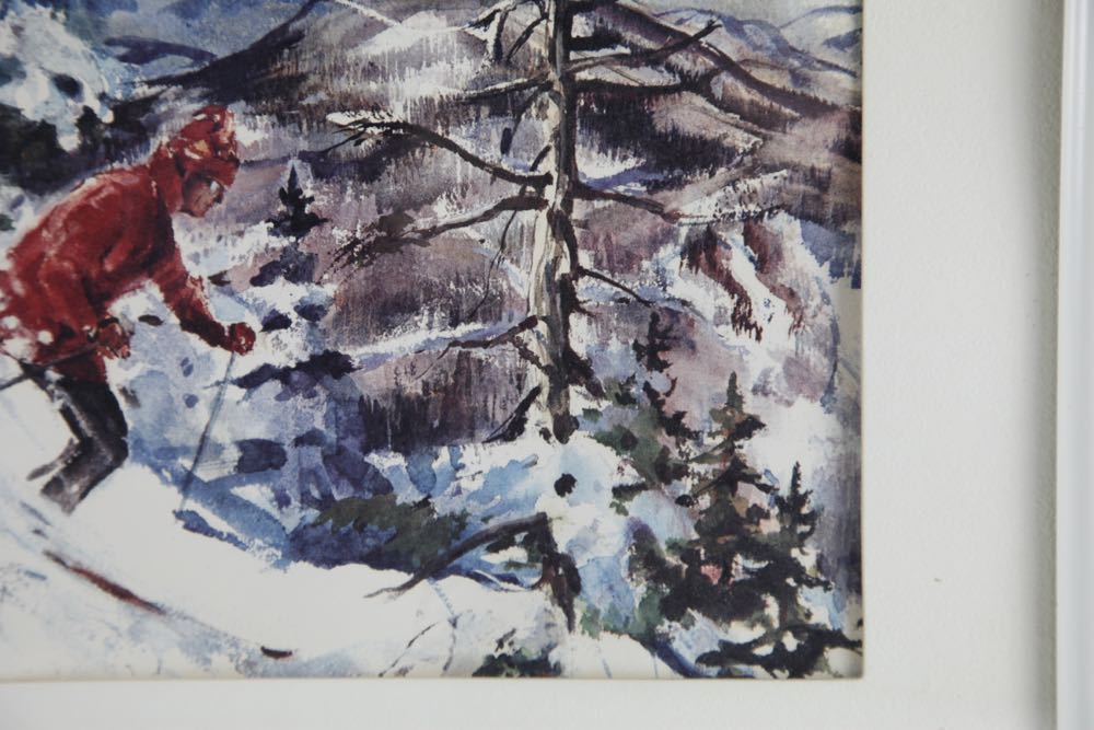 Vintage Cecile Johnson Ski Lithograph