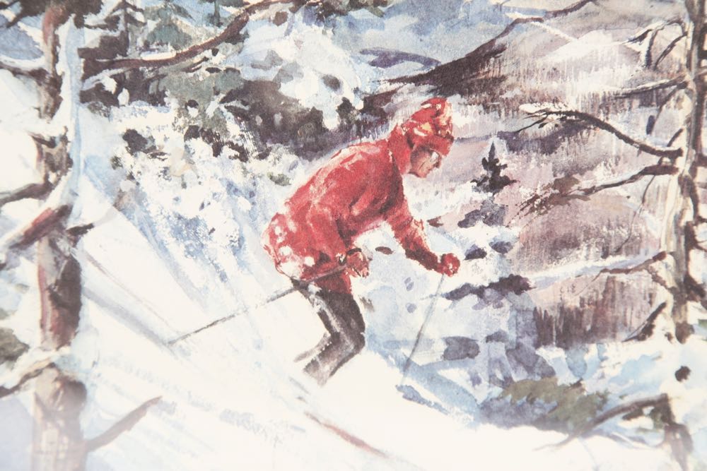 Vintage Cecile Johnson Ski Lithograph