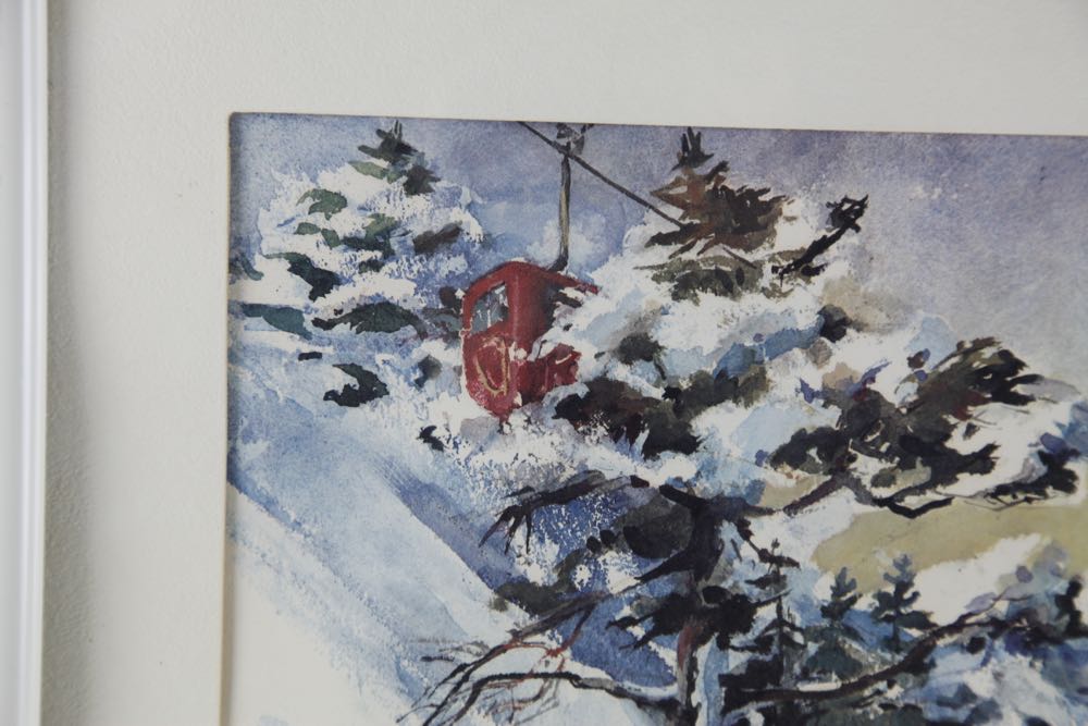 Vintage Cecile Johnson Ski Lithograph