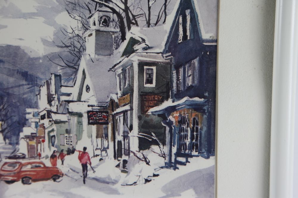 Vintage Cecile Johnson Ski Lithograph