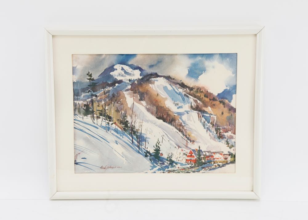 Vintage Cecile Johnson Ski Lithograph