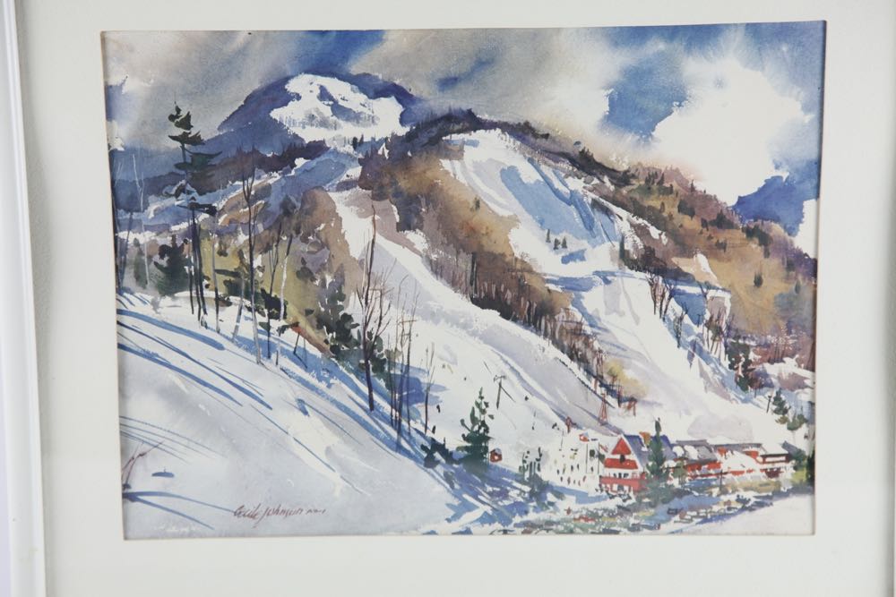 Vintage Cecile Johnson Ski Lithograph