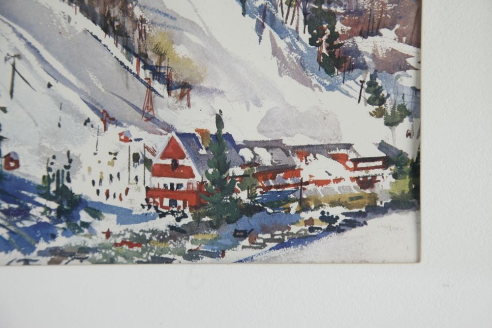 Vintage Cecile Johnson Ski Lithograph