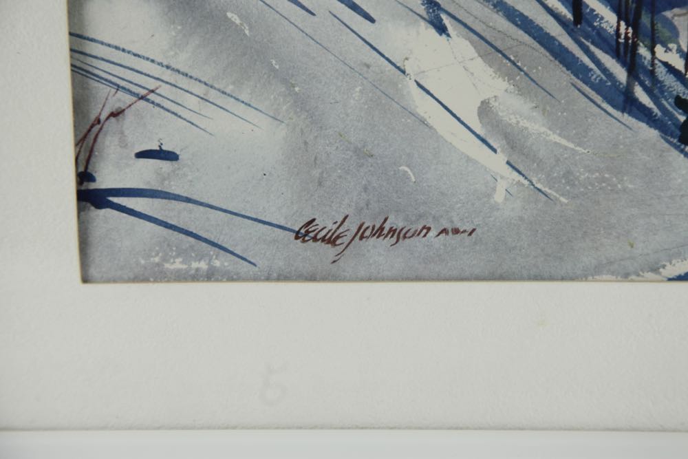 Vintage Cecile Johnson Ski Lithograph