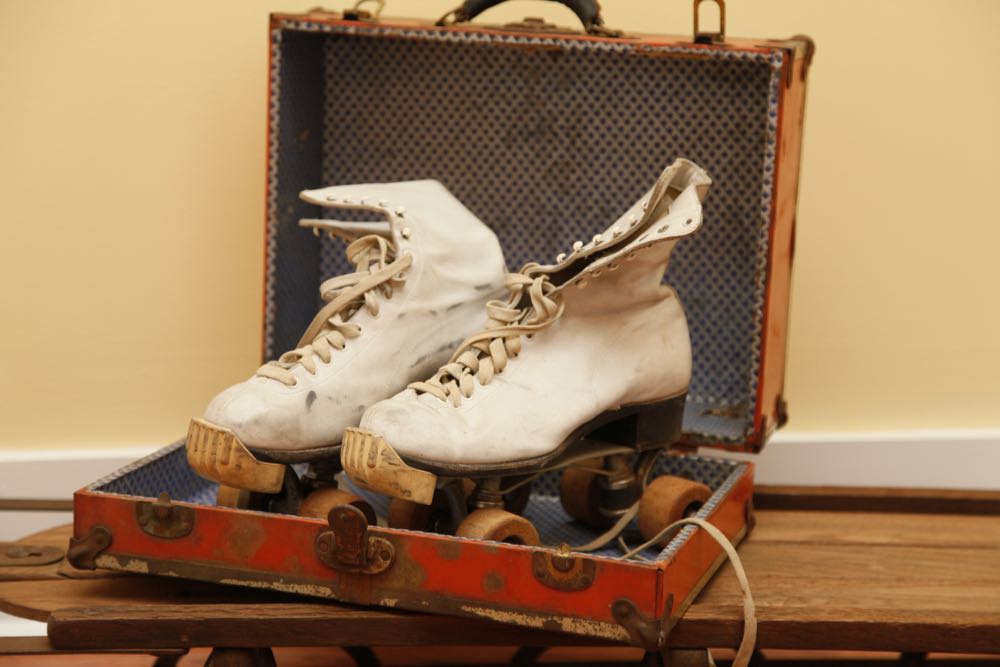 Vintage Hyde Women's Rollerskates and Sled