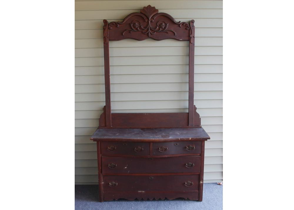 Antique Victorian Oak Project Dresser