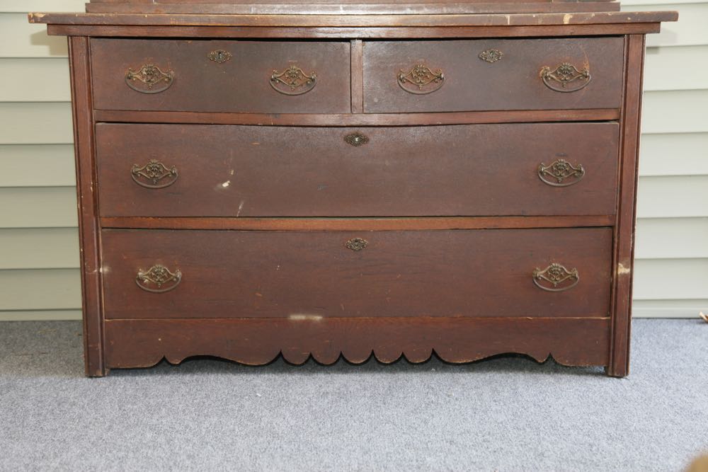 Antique Victorian Oak Project Dresser