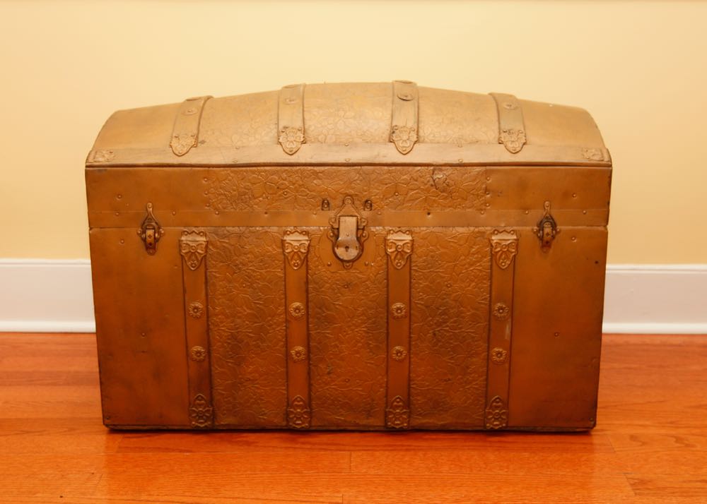 Gold Camelback Metal Trunk